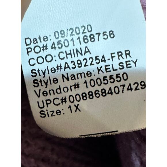 LOGO Lori Goldstein Sz 1X Tie Front Kelsey Cardigan Lavender‎ Longline Pockets - Picture 5 of 15